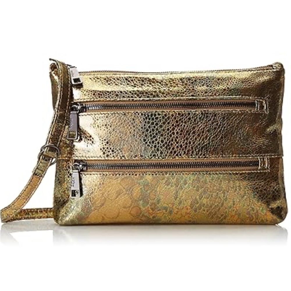 HOBO Mara Metallic Gold Leather Cross Body Purse NWOT